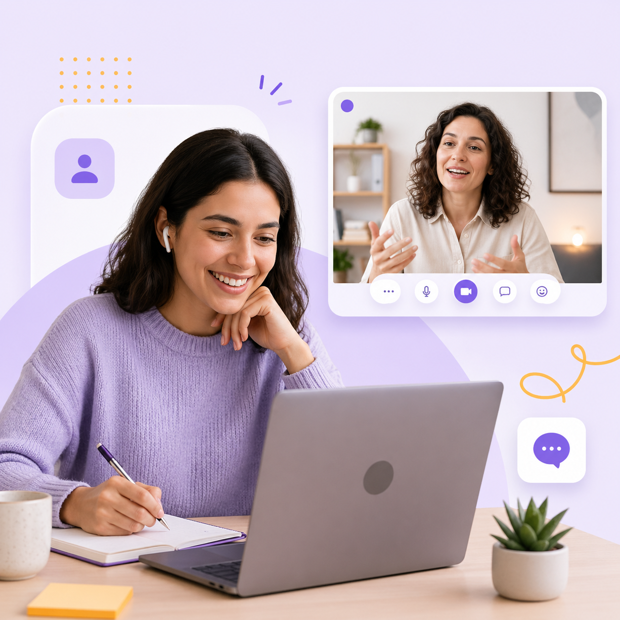 Alumno participando en una clase de speaking en vivo dentro de la propuesta de Develop